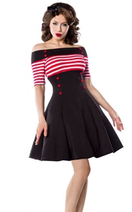 SZ60087-2 Womens Stripes Vintage Retro 1950s Style Swing Cocktail Dress